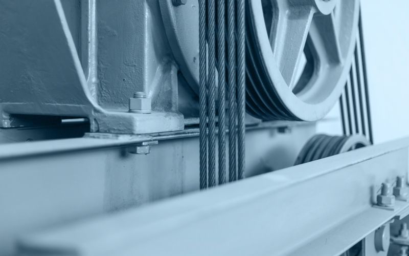 Elevator shaft maintenance. cable control